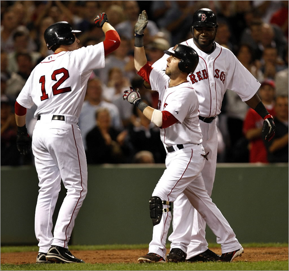 Once again Boston Red Sox second baseman Dustin Pedroia was at the center of it all with a 3 run home run in the 4th inning.