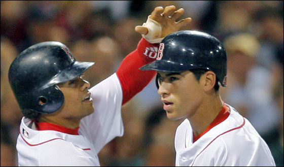 Red Sox LF Jacoby Ellsbury smashed a fourth inning two run home run over Toronto RF Alex Rios' head and into the bullpen which made the crowd happy and earned him kudos from teammate Coco Crisp.
