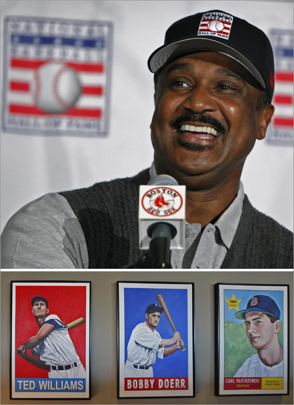 01/12/09: Former Boston Red Sox slugger Jim Rice was elected to the Baseball Hall of Fame today on his fifteenth and final year of eligibility. He is shown as he answers questions at a late afternoon press conference held at Fenway Park. 