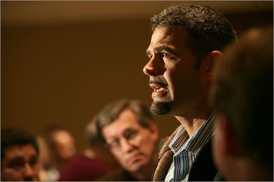 Mike Lowell of the Boston Red Sox talks to the media Thursday January 17, 2008