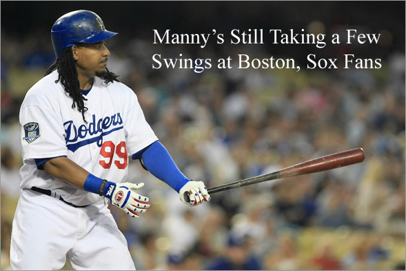 Manny Ramirez bats against the Colorado Rockies on August 19, 2008 at Dodger Stadium in Los Angeles, California.