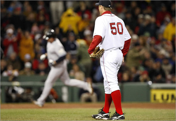 It wasn't a good return off the disabled list for Sox reliever Mike Timlin who gave up the go ahead run to New York Yankees designated hitter Jason Giambiin the 7th inning