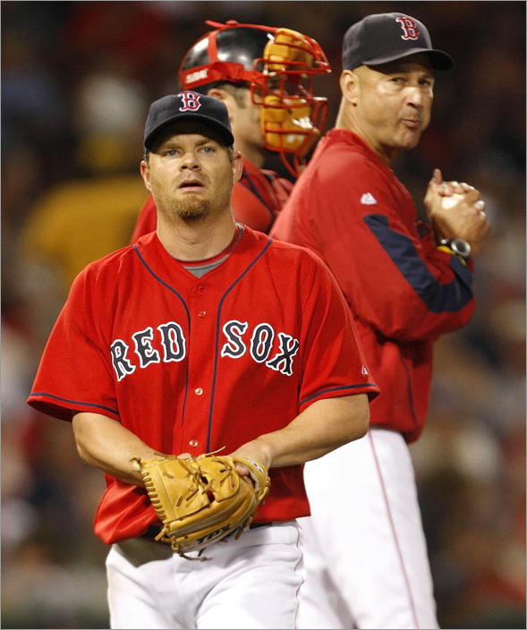 08/16/08 - Boston Red Sox manager Terry Francona took out Boston Red Sox pitcher Paul Byrd in the 8th