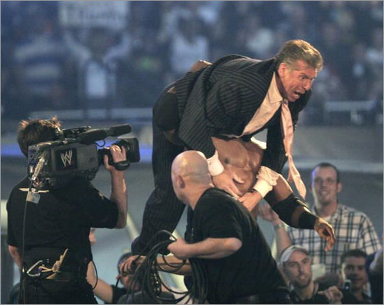 World Wrestling Entertainment owner Vince McMahon at Battle of the Billionaires at Ford Field in Detroit, on Sunday, April 1, 2007