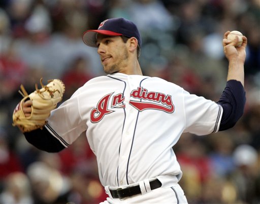 Cleveland Indians pitcher Cliff Lee delivers to Red Sox batter Mark Loretta in the first inning of a Major League baseball game Wednesday, April 26, 2006, in Cleveland.