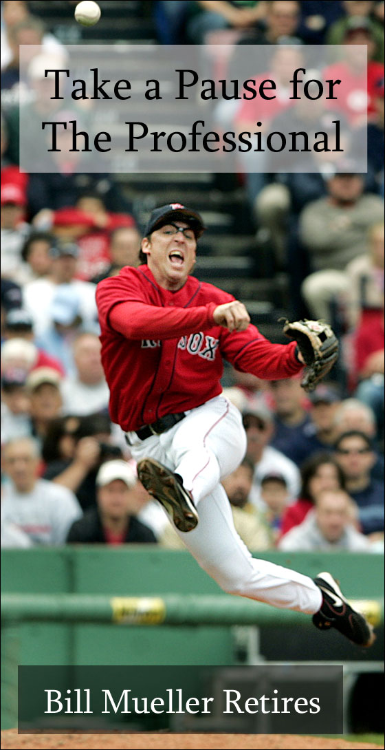 6.19.05: Red Sox 3B Bill Mueller made a nice play to get the Pirates Jason Bay on a ball in the fourth inning.