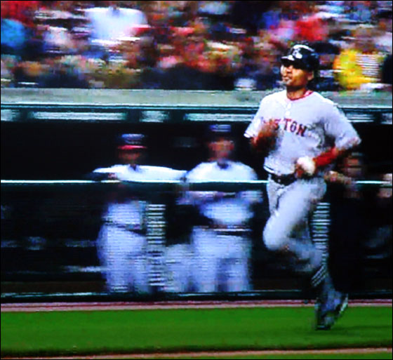 Coco Crisp slows up instead running home for the tying run tonight