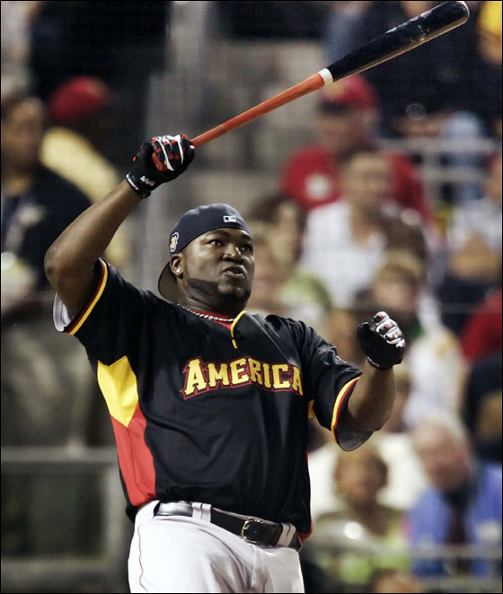 American League All-Star David Ortiz of the Boston Red Sox bats during the Home Run Derby at PNC Park in Pittsburgh.