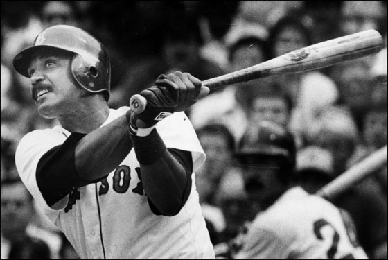 8/19/1984: Red Sox Jim Rice hits a home run.