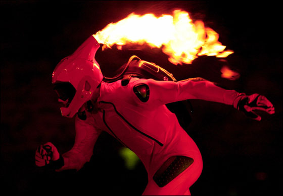 A performer takes part in the opening ceremony of the Torino 2006 Winter Olympic Games in Turin, Italy, February 10, 2006.