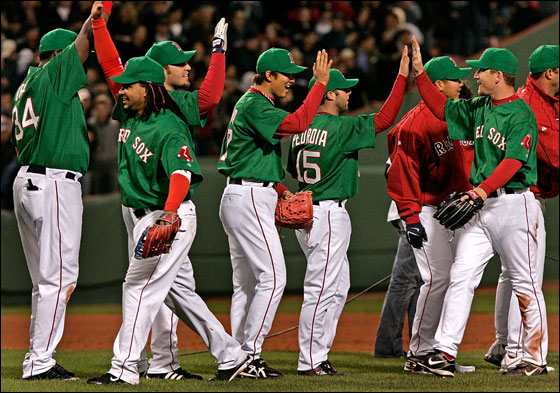 red sox green uniforms