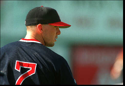5-12-97: Pawtucket, R.I.: PawSox outfielder Trot Nixon (wearing his contractually guaranteed #7).