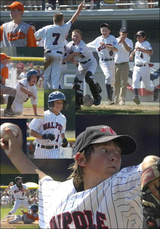 Walpole, Mass. Little League team storms the field in celebration after beating Shelton, Conn., 14-4 to win the New England Regional Championship baseball game, Saturday Aug. 11, 2007 in Bristol, Conn.