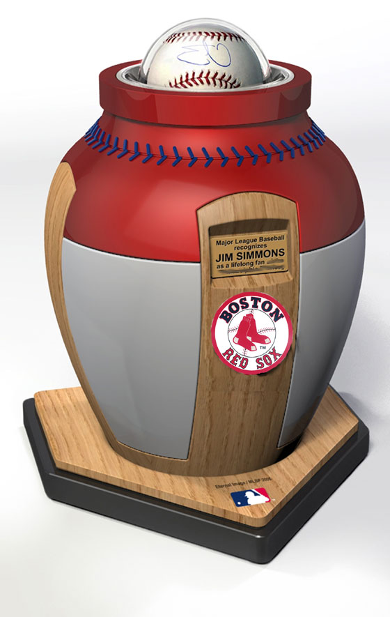 Major League Baseball has entered into a licensing agreement with Eternal Image, which hopes to eventually make urns and caskets with for all 30 baseball teams. Eternal Image says urns for six teams, the New York Yankees, Boston Red Sox, Detroit Tigers, Philadelphia Phillies, Chicago Cubs and Los Angeles Dodgers,  should be available by Opening Day 2007, and caskets for those teams should be ready later in the year.