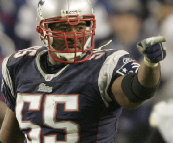Willie McGinest pointed the way for the Patriots’ defense with an NFL playoff-record 4½ sacks, giving him 16 in the postseason for his career, also a league standard.

