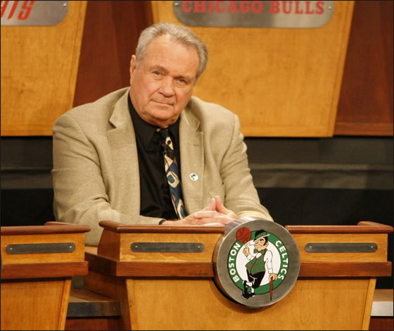 Tom Heinsohn of the Boston Celtics gets the number five pick during the 2007 NBA Draft Lottery on May 22, 2007 at the NBATV Studios in Secaucus, New Jersey.