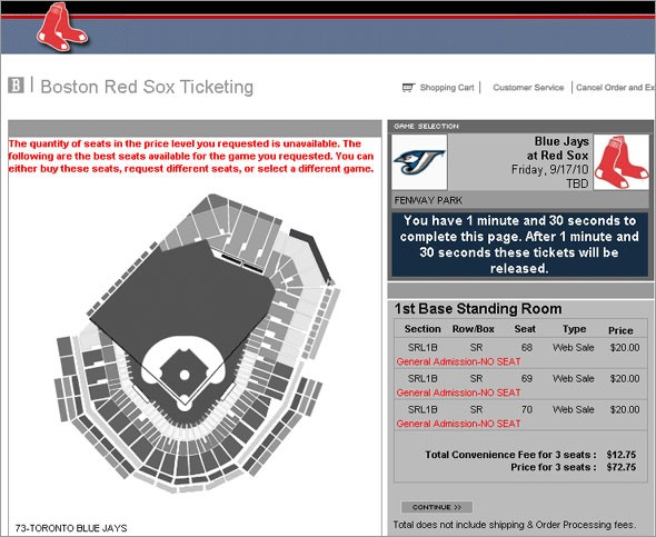 Standing room only tickets in September, really?