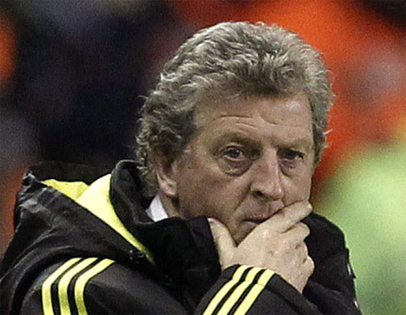Liverpool's manager Roy Grady Little Hodgson watches from the touchline during their Europa League Group K soccer match against FC Utrecht at Anfield in Liverpool, northern England, December 15, 2010.