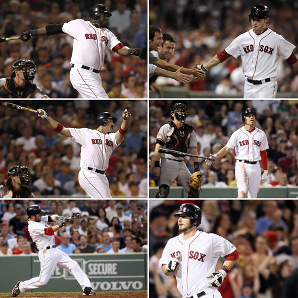 Red Sox belted six homers vs. the Orioles