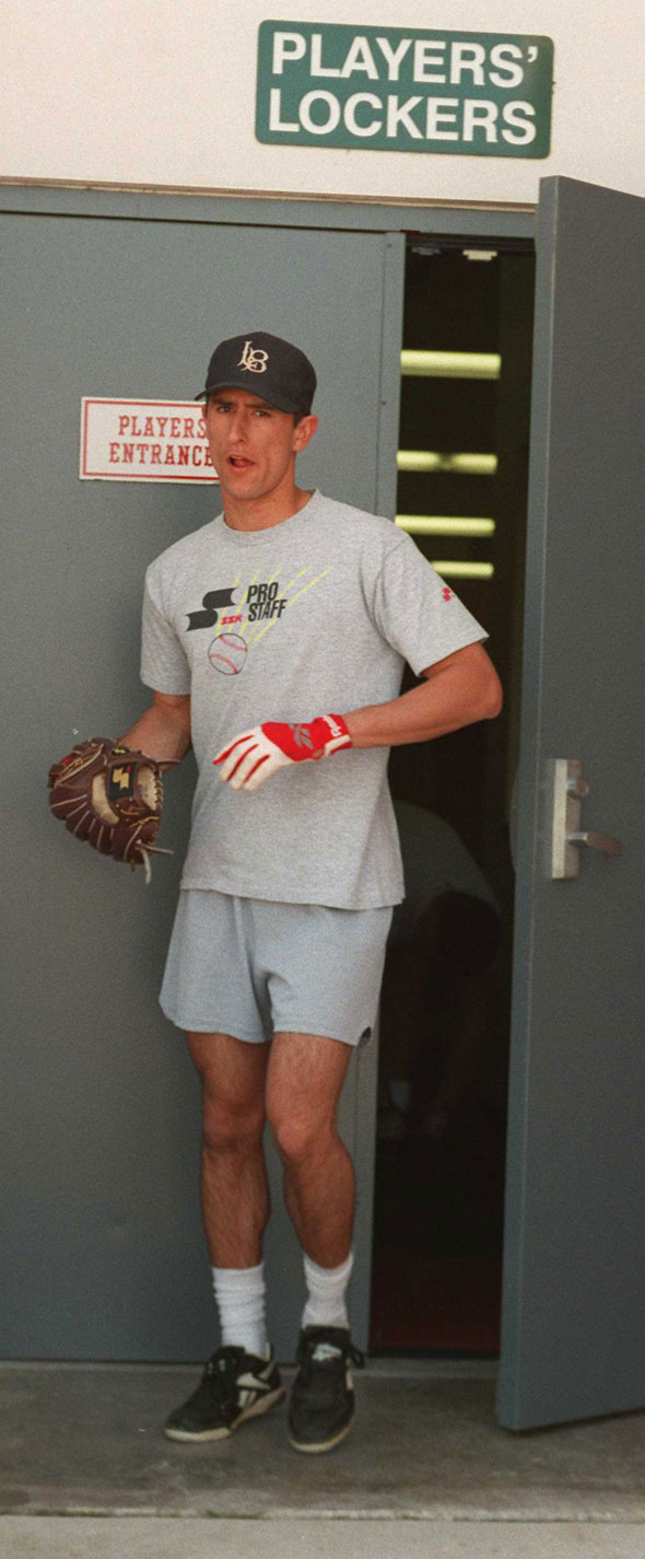 2.23.95: Red Sox minor league infielder Nomar Garciaparra makes an unofficial appearance at the Sox camp.